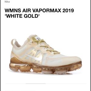 Gold Nike Vapomax. New with tags. Size 9